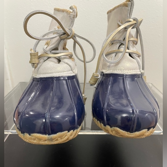 Jack Rogers Womens Chloe Classic Metallic Gold Navy Fleece Lined Duck Boot Sz 11 - Picture 5 of 11